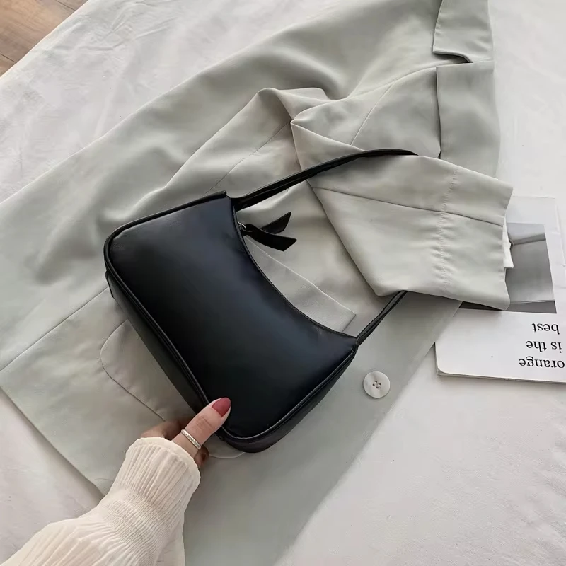 Handle Bag Women Retro Handbag PU Leather Shoulder Totes Underarm Vintage Top Handle Bag Female Small Subaxillary Bags Clutch 5