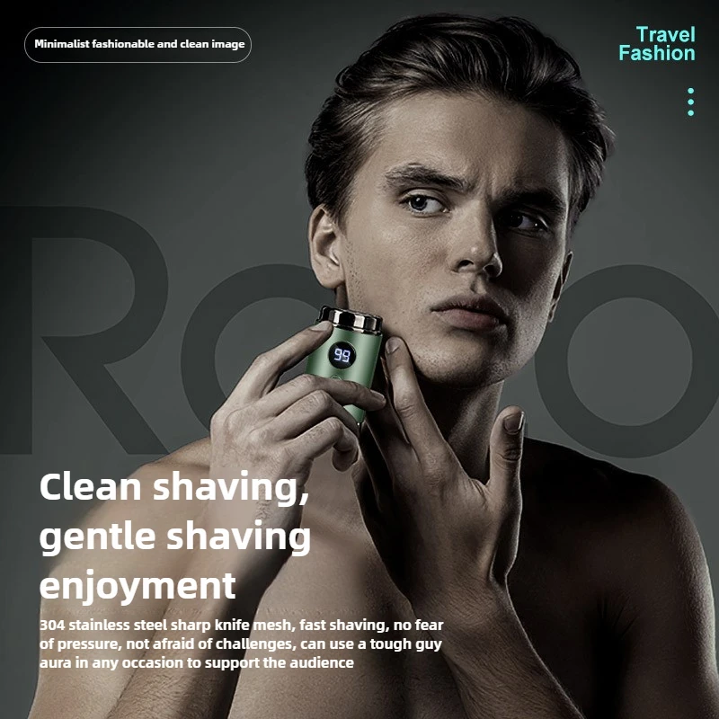 Men Electric Mini Shaver Rechargeable Type-c Charging Car Portable Led Digital Display Wet & Dry Shaver Men Women Home Razor 2