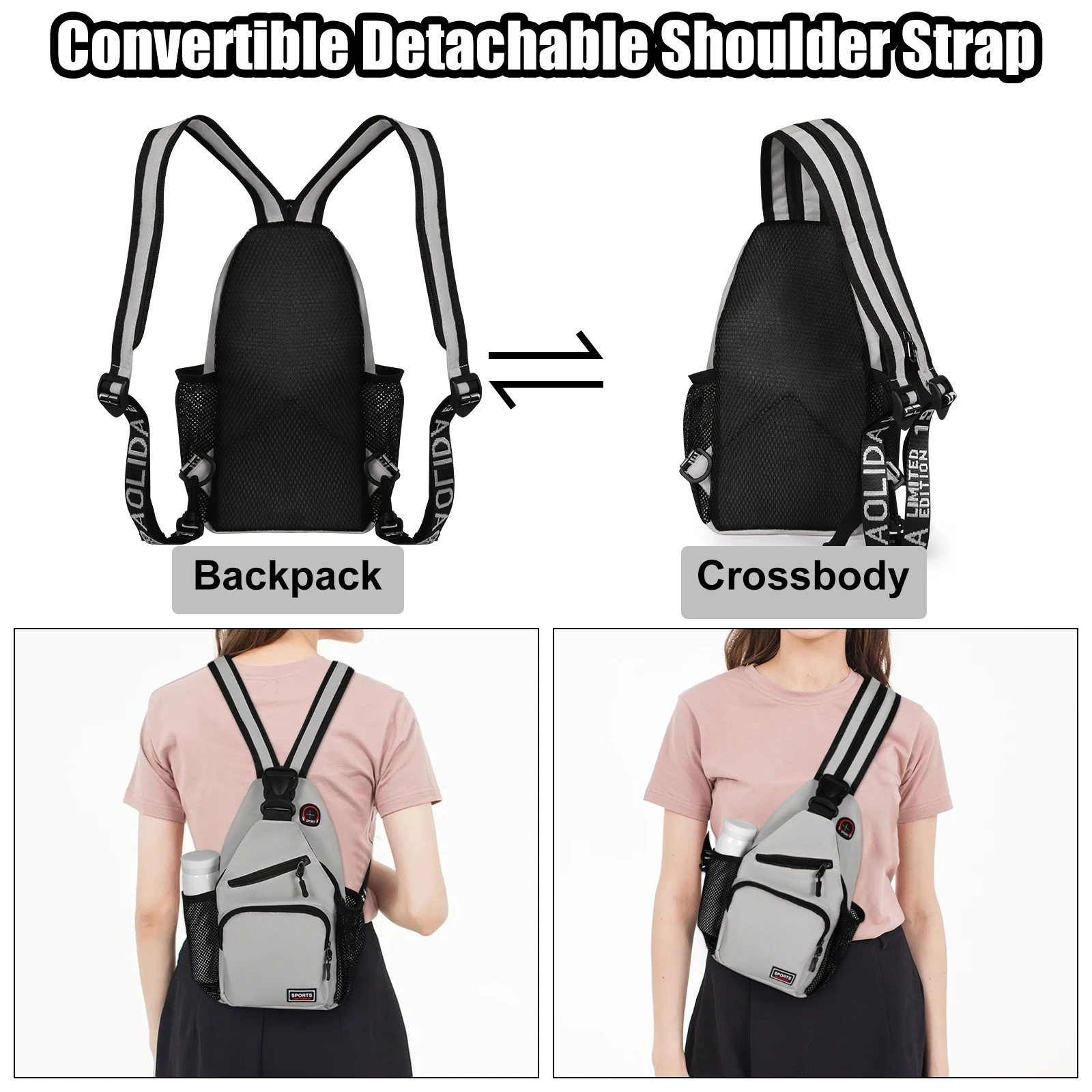New Designers Chest Bags Crossbody Shoulder Backpack - Headphone Jack & Phone Pocket - For Ladies - Stylish & Practical - Perfec 6