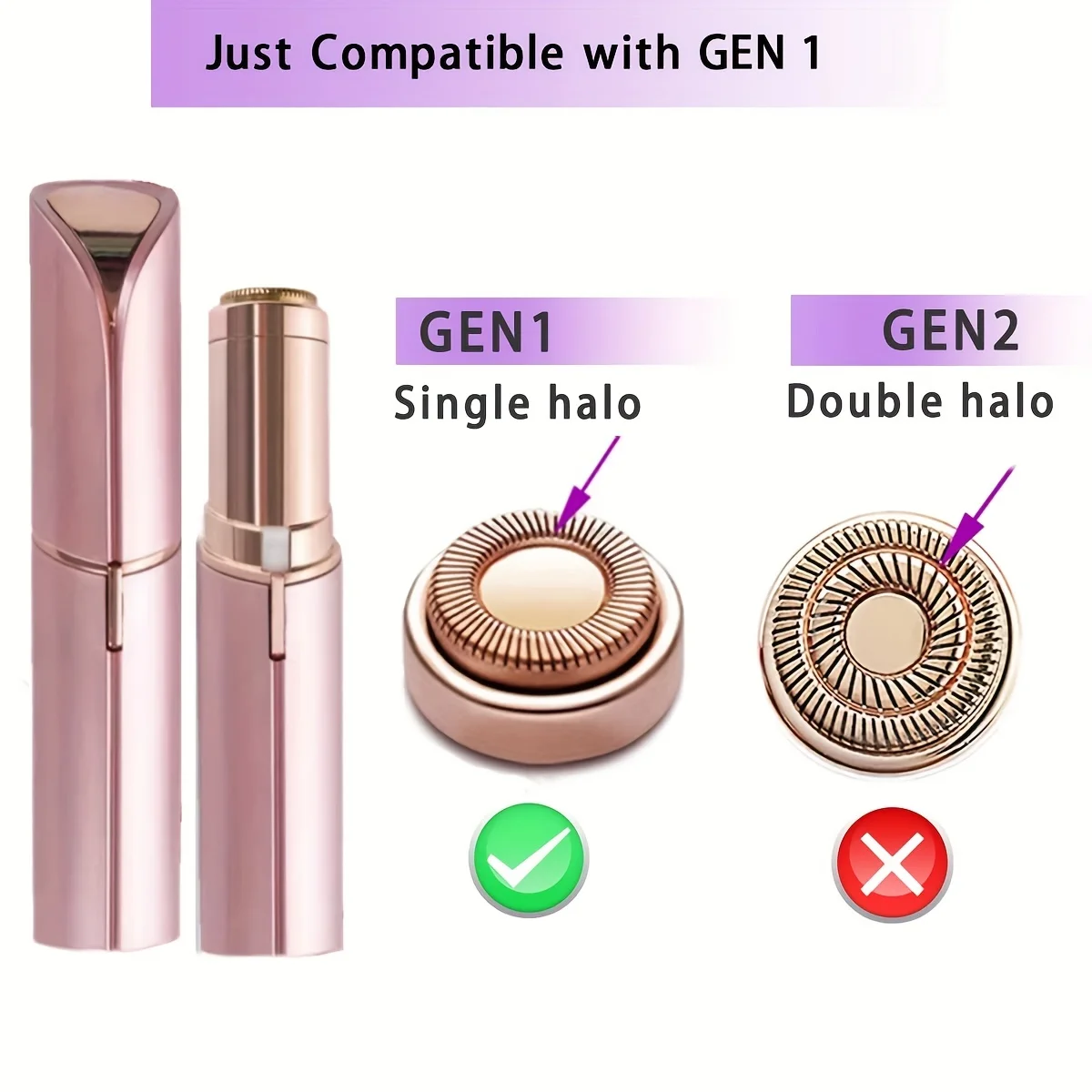 Electric Hair Remover Replacement Head Lipstick Shaver Electric Eyebrow Trimmer Mini Shaver Epilator Painless Women's Shaving 4