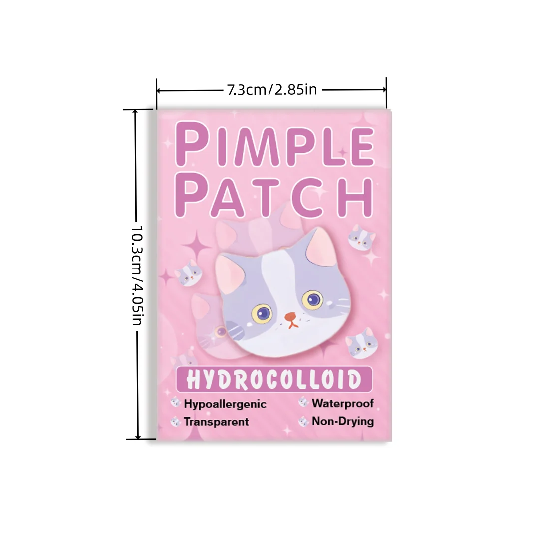 600pieces of cartoon cat acne patches, facial acne patches, concealer acne patches, and pimples patches. Ultra-thin and breathab 4
