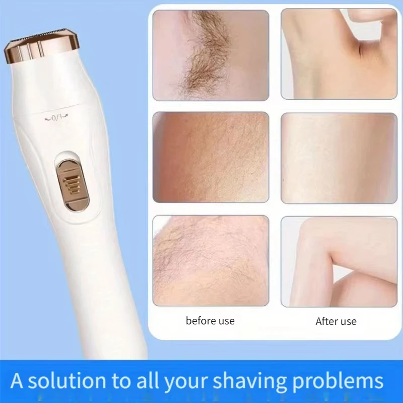 Women Electric Shaver Waterproof Painless Hair Trimmer for Bikini Body Legs Face Underarms Hair Removal Cordless 6