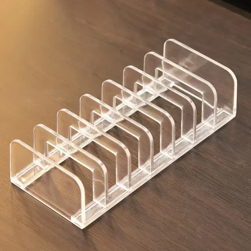 Clear Acrylic Makeup Organizer - Eyeshadow Palette Display Stand & 7 Slot Lipstick Holder Space Saving Vanity Desk Storage 2