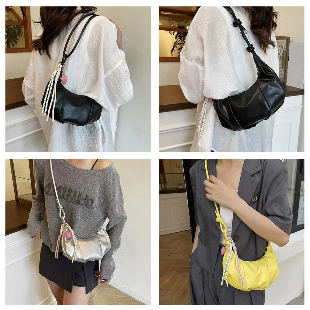 Crescent Shoulder Bag Elegant PU Leather Handbag 2026 Women's Trendy Crossbody Purse Minimalist Chic Daily Evening Bag 4