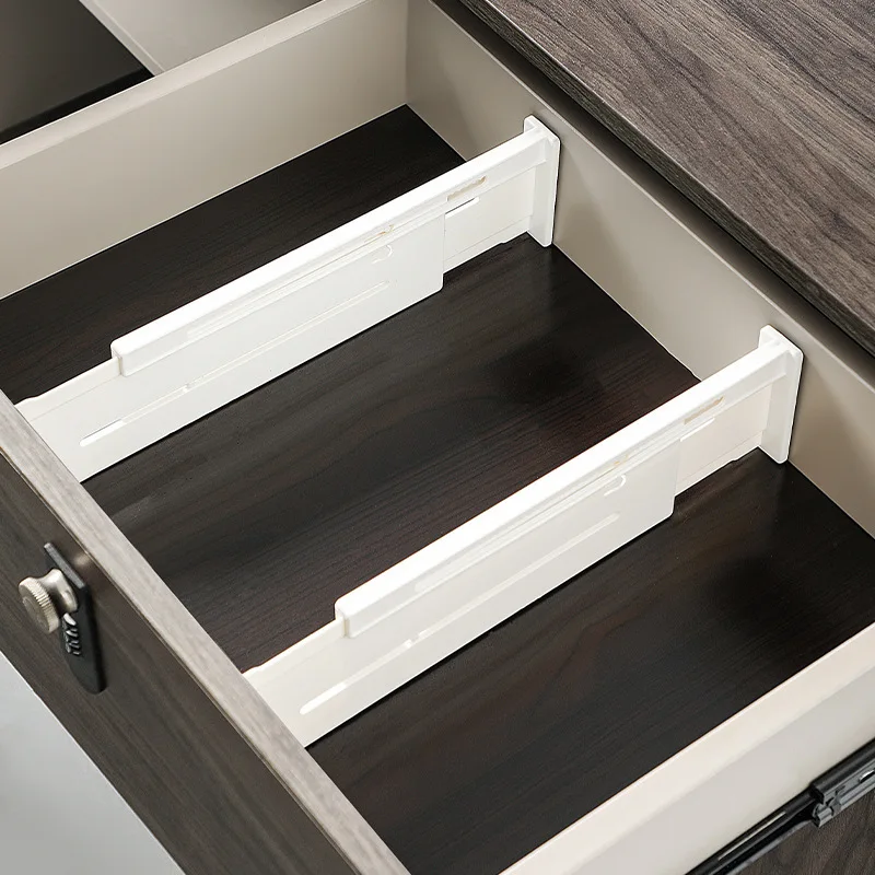 2/4/6pcs Drawer Dividers Organizers Adjustable Clear Plastic Drawers Separators for Clothing, Kitchen Utensils and Makeup Office 2