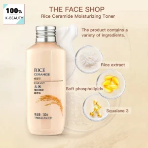 THE FACE SHOP Rice Ceramide Emulsion 150ml,Lightweight Emulsion Texture,Rich Moisturizing,Korean Skincare,K-Beauty,Korean Makeup 1