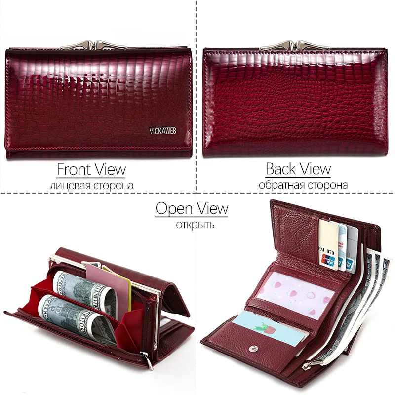 Free Gift Women Genuine Leather Short Wallet Female Fashion Purses Ladies Alligator Hasp & Zipper Small Coin Bag AE2155 5