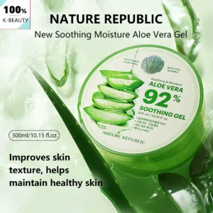 Nature Republic New Soothing Moisture Aloe Vera Gel,Daily Hydration,Penetrating Moisture,Korean Skincare,K-Beauty,Korean Makeup 1