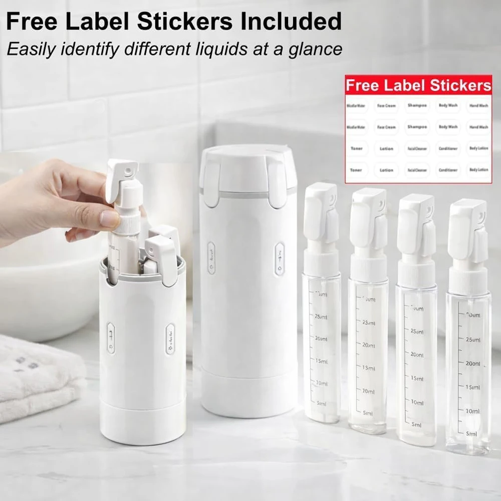 4 In 1 Travel Dispenser Portable Travel Bottles Leak Proof Leakproof Travel Container For Perfume Shampoo Conditioner Lotion 2