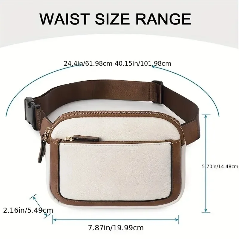 Women's Belt Bag Fashion Crossbody Bag Chest Bag Adjustable Shoulder Strap PU Leather Women's Messenger Handbag 3
