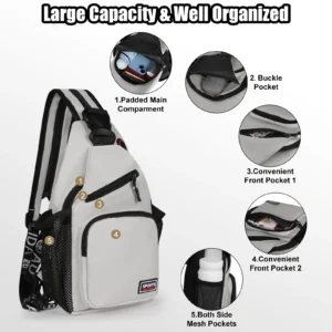 New Designers Chest Bags Crossbody Shoulder Backpack - Headphone Jack & Phone Pocket - For Ladies - Stylish & Practical - Perfec 1
