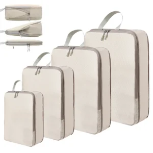 Set/4Pcs Portable Travel Compression Packing Cubes Bag Waterproof Organizer Bags Suitcase Clothes Organizers Handbag Travel Bag 1