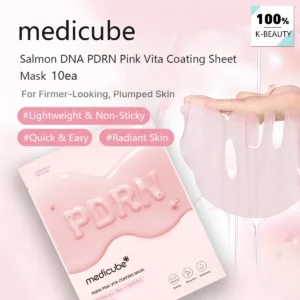 Medicube Salmon DNA PDRN Pink Vita Coating Sheet Mask 10ea,Hydrogel Sheet Technology,Korean Skincare,K-Beauty,Korean Makeup 1