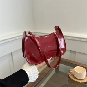 Retro Solid Color PU Leather Shoulder Underarm Bag Women's Fashion Handbags Casual Hobos Purses and Handbag Ladies Hand Bags 1