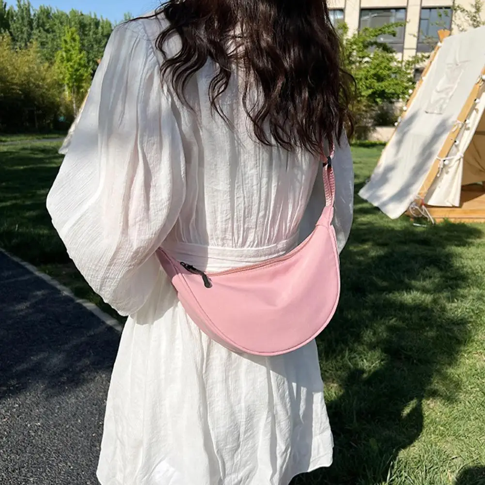 Nylon Crescent Crossbody Bag for Women Shoulder Bag Purses Trendy Dumpling Bags Small Travel Sling Bag Hobo Adjustable Strap 4