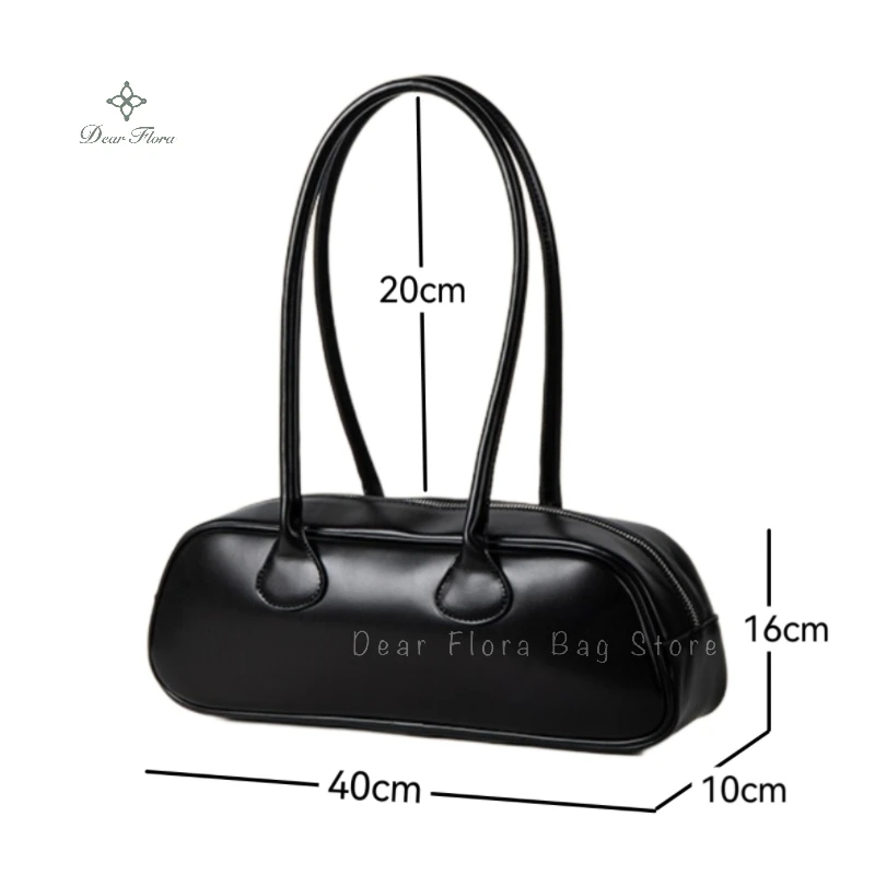 Y2k Women's Vintage Simple Pu Zipper Handbag Retro Advanced Sense Luxury Underarm Bag Fashion Casual Large Capacity Shoulder Bag 6