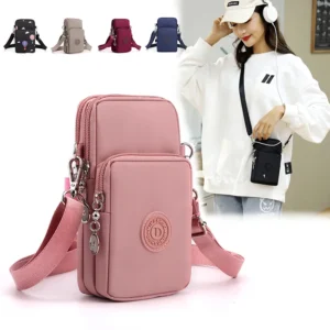 New Women Mobile Phone Bag Nylon Cell Phone Bag Coin Purse Strap Shoulder Bag Small Crossbody Bags for Women Wallet Travel Purse 1