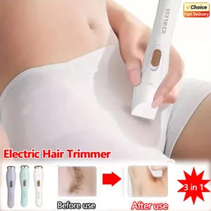 Women Electric Shaver Waterproof Painless Hair Trimmer for Bikini Body Legs Face Underarms Hair Removal Cordless 1
