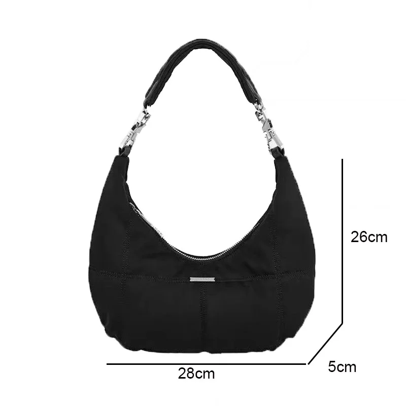 Women Retro Underarm Bag Armpit Small Shoulder Bag Soft Hobos Y2k Female Black Purse Fashion Girls Crescent Handbag 2025 New 6