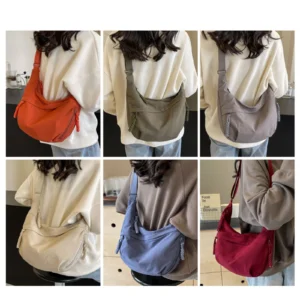 Crescent Bag For Women Men Nylon Crossbody Bags Multi-Pocket Shoulder Crossbody Bag Lightweight Nylon Dumpling Bag Trend Satchel 1