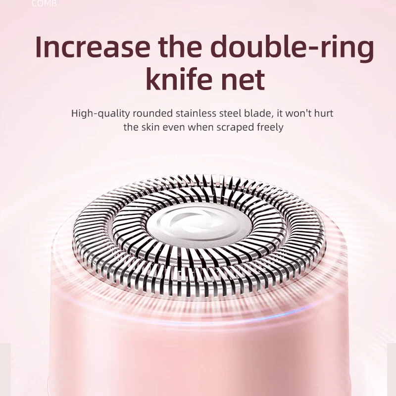 2-in-1 wireless rechargeable electric shaver, suitable for women - dual head bikini trimmer, suitable for both dry and wet use 5