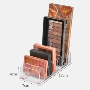 Clear Acrylic Makeup Organizer - Eyeshadow Palette Display Stand & 7 Slot Lipstick Holder Space Saving Vanity Desk Storage 1