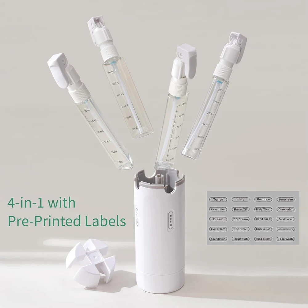 4 In 1 Travel Dispenser Portable Travel Bottles Leak Proof Leakproof Travel Container For Perfume Shampoo Conditioner Lotion 4