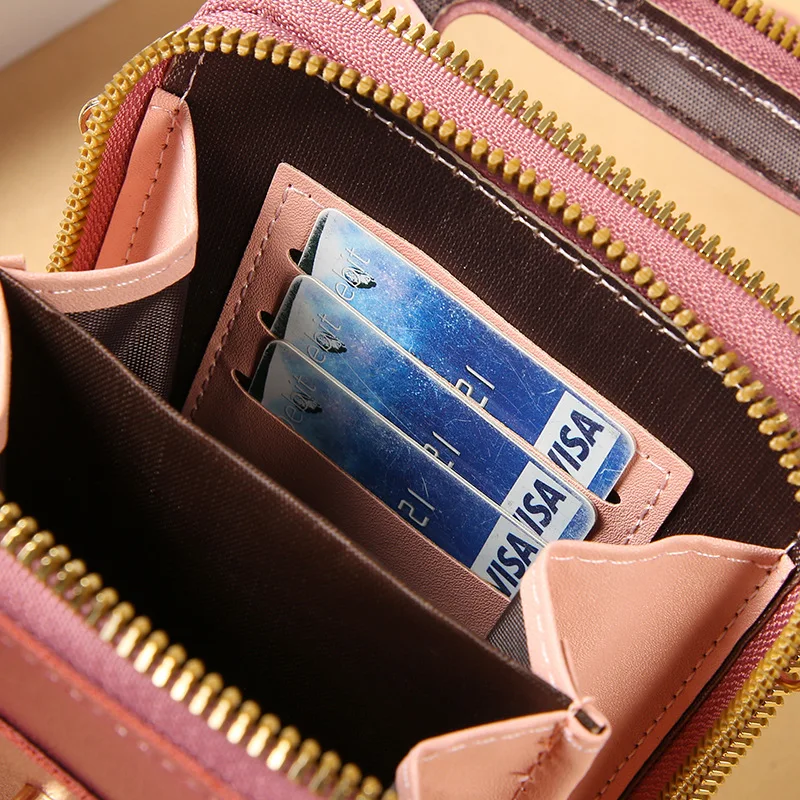 Touch Screen Cell Phone Women Bags Soft Leather Wallets Hand Purses Crossbody Bags for Women Small Handbag Cheap Women's Bags 5