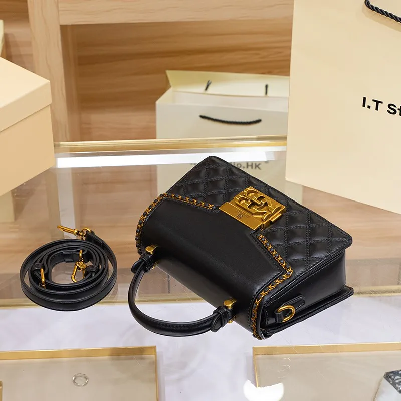 Women's handbag, genuine diamond grid handbag, women's 2023 new autumn/winter high-end designer crossbody shoulder bag 2