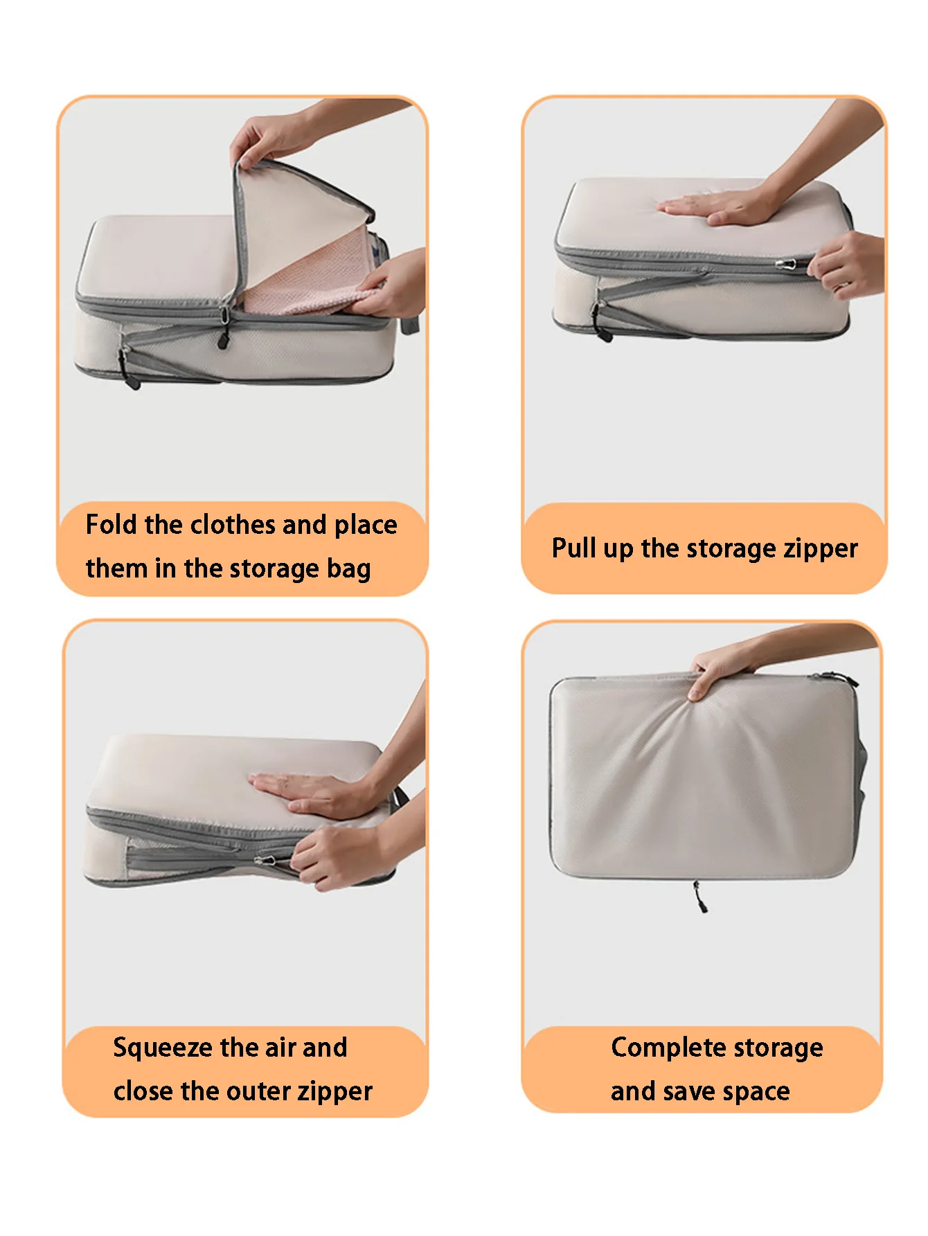 Compressed Packing Cubes Set 4pcs Travel Clothing Organiser Bag Waterproof Compressible Suitcase Clothes Organizer Packing Bag 6