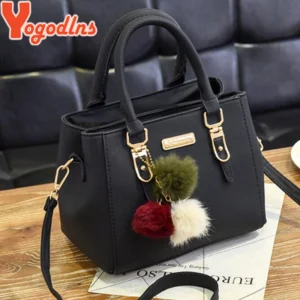 Yogodlns women beading pendant handbag ladies embossed shoulder bag ladies Messenger bag hairball bags high quality bag 1