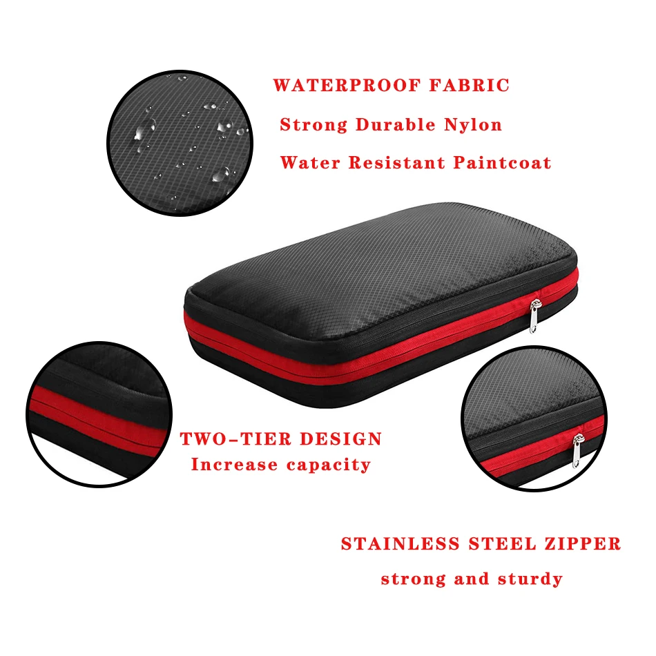 Nylon Double Layer Portable Compression Packing Cubes For Large Travel Suitcase Organizer ,Waterproof ,For Travelling 4