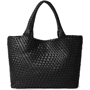 Woven Tote Bag Womens Purse Vegan Leather Shoulder Handbags - Fashion Summer Beach Tote Bags - Large Travel Totes 1