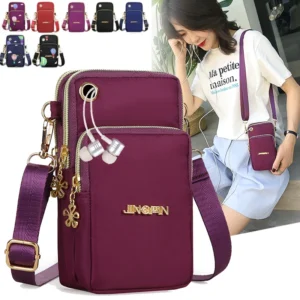 Mobile Phone Bag Women's Crossbody Mini Bags Fashion Mom Mommy Coin Bag Neck Hanging Running Cover Shoulder Bag 3 Layer Wallet 1
