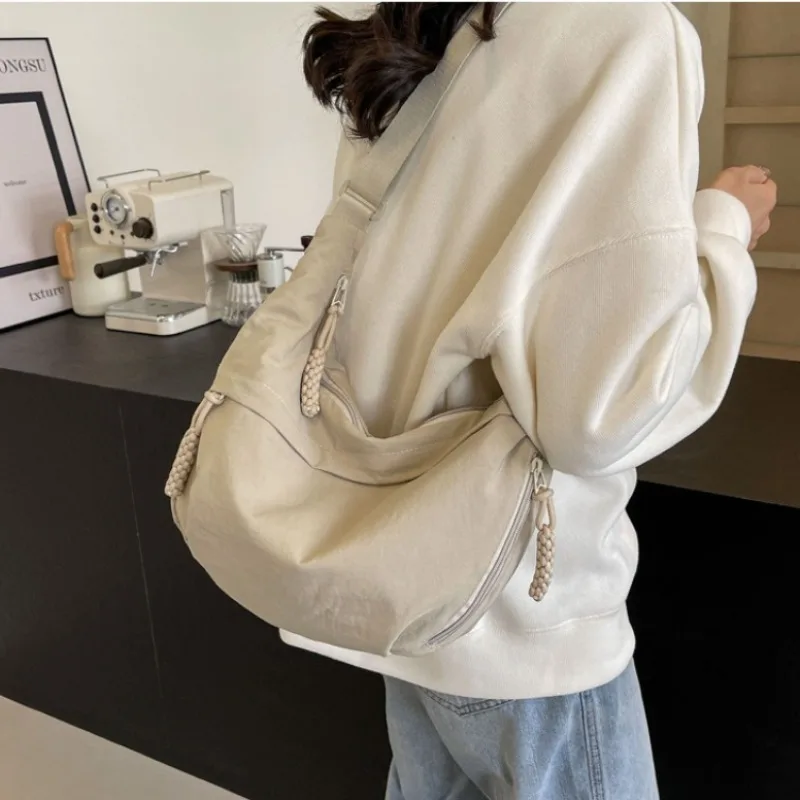 Multi Color Nylon Crescent Hobo Crossbody Bag Adjustable Strap Light Daily Travel Shopping Shoulder Handbag Purse for Women 3