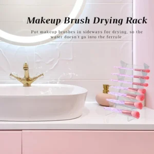 Space Saving Acrylic Makeup Brush Holder Aesthetic Transparent Drying Rack Sturdy Multi-hole Pen Organizer Art Storage 1
