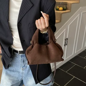 French Cloud Dumpling Bags Brand Design Frosted New Fashion Handbag Lunch Box Bag Retro Magnetic Clasp Shoulder Crossbody Bags 1