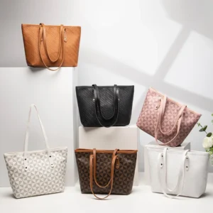 Large Capacity Shoulder Bag Women's PU Leather Handbag for Commuting and Casual Use Versatile Tote Bag 1