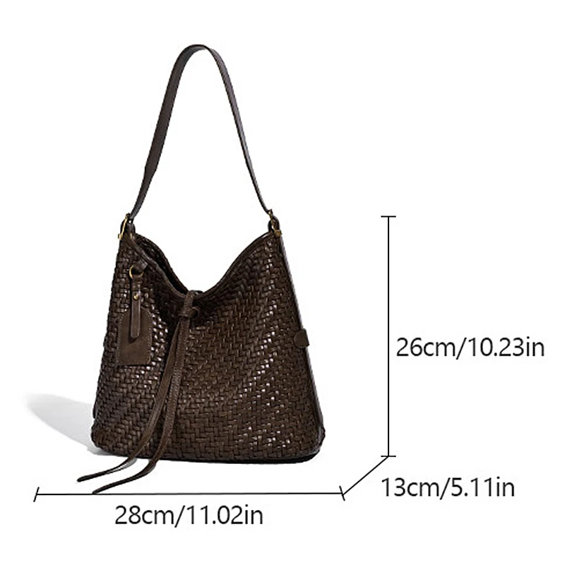 Woven Tote Bag for Women Handbag Shoulder Bag Fashion Woven Hobo Bags Vegan Leather Underarm Handbags Crossbody Large Travel Bag 3