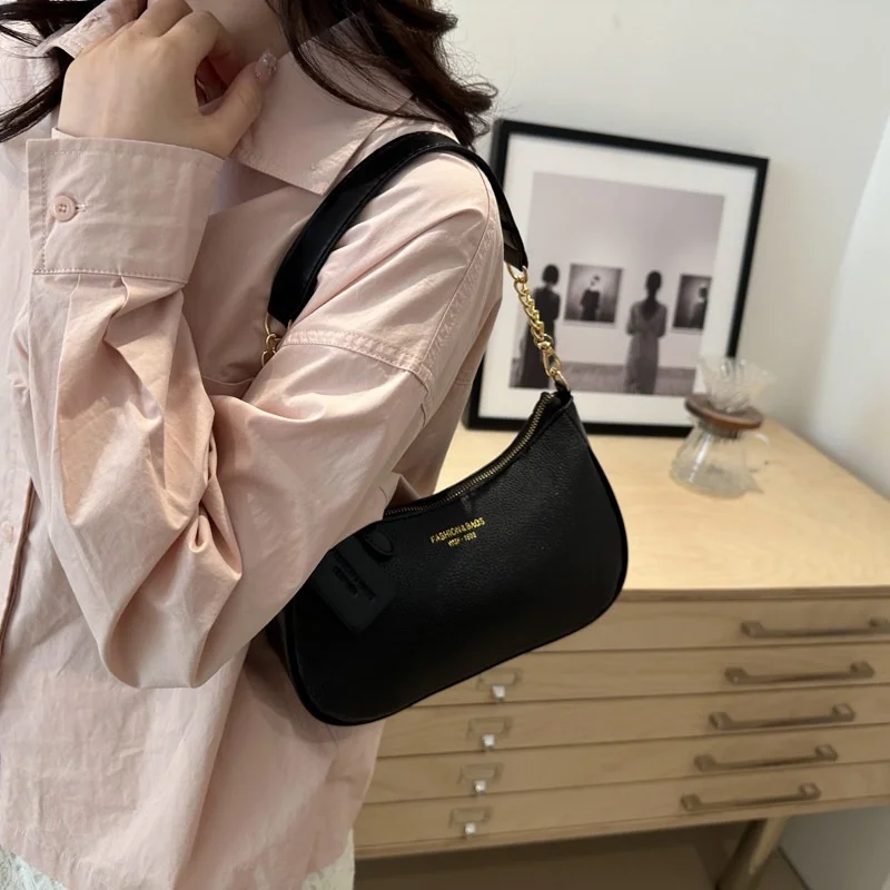 Crossbody Bag for Women Adjustable Strap Crescent Shoulder Bag PU Leather Zipper Closure Casual Handbag for Work Travel 6