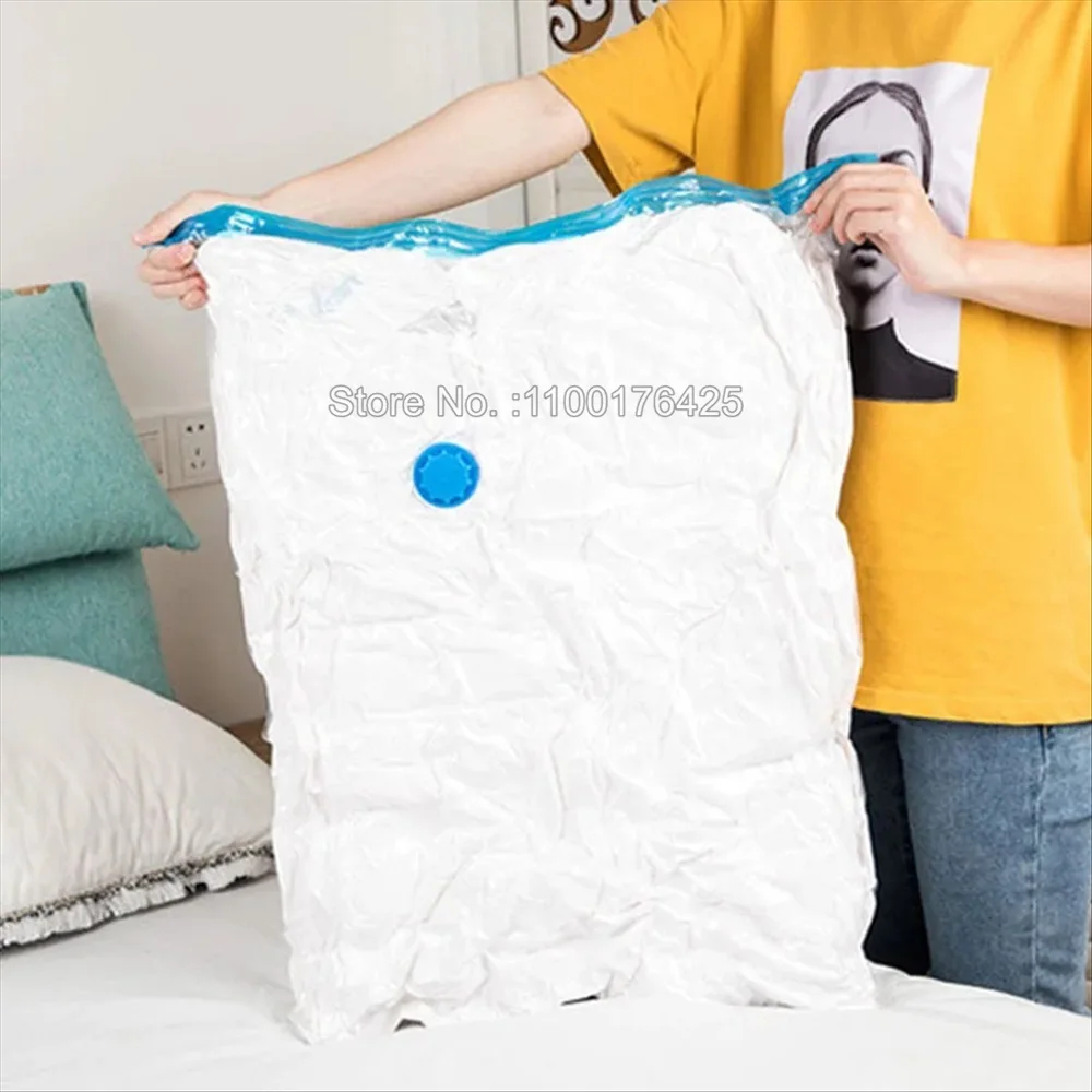Vacuum Bags for Storing Clothes Organizer Compression Packing Cubes Travel Vacuum Sealer Bags With Hand Pump for Blanket Clothes 4