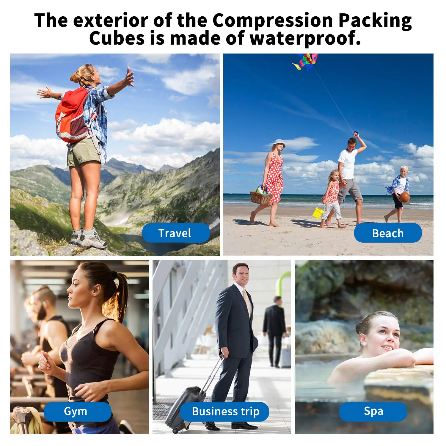 Nylon Travel Compression Packing Cubes Double Layer Portable Pouch Zipper Waterproof Storage Bags for Clothing Shoes Suitcases 6