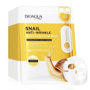 10pcs BIOAQUA Snail Face Mask Moisturizing Brightening Anti-aging Anti Wrinkle skincare Facial Masks Face Sheet Mask Skin Care 1