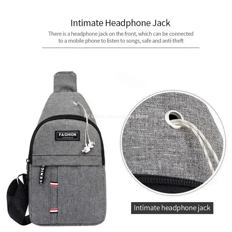 Men's Waterproof Chest Bag, Adjustable Shoulder Strap, Large Capacity, Outdoor Sports, Casual Fashion,water-resistant Fabric 3