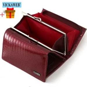 Free Gift Women Genuine Leather Short Wallet Female Fashion Purses Ladies Alligator Hasp & Zipper Small Coin Bag AE2155 1