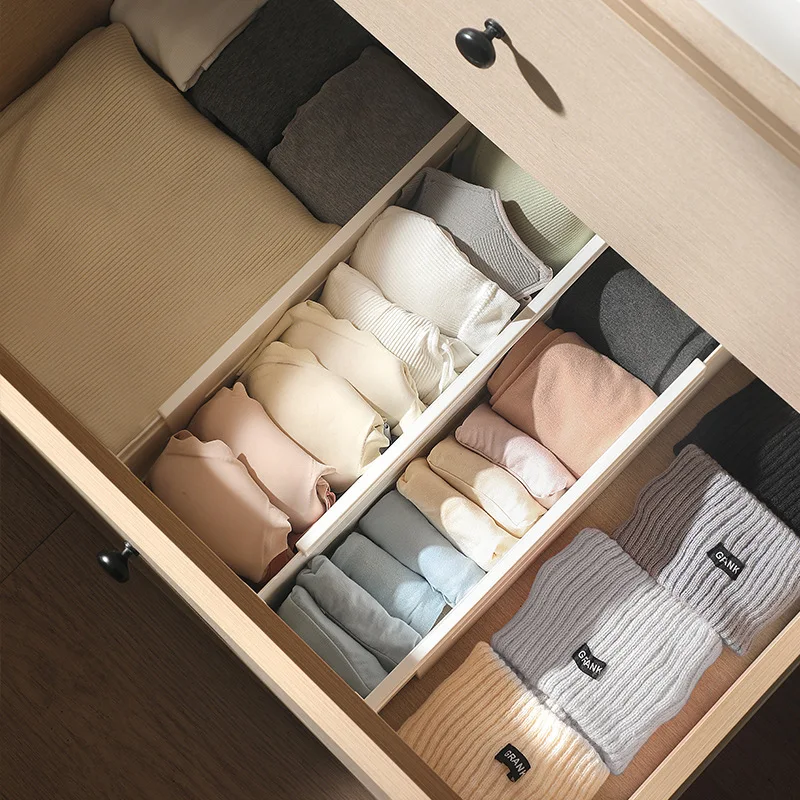 2/4/6pcs Drawer Dividers Organizers Adjustable Clear Plastic Drawers Separators for Clothing, Kitchen Utensils and Makeup Office 5