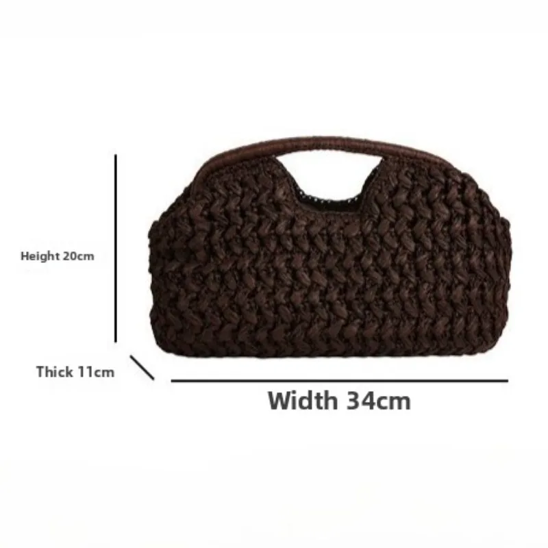 New Summer Beach Bags for Women Clutch Bag Luxury Designer Straw Bags Tote Handbag Fashion Woven Rattan Bags Female Travel Purse 6